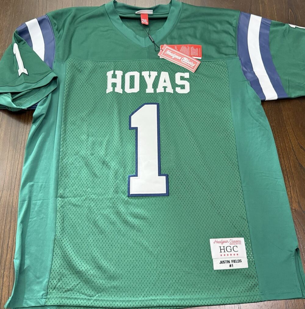NEW Justin Fields Hoyas #1 Football Jersey Replica High School 2XL Headgear NWT
